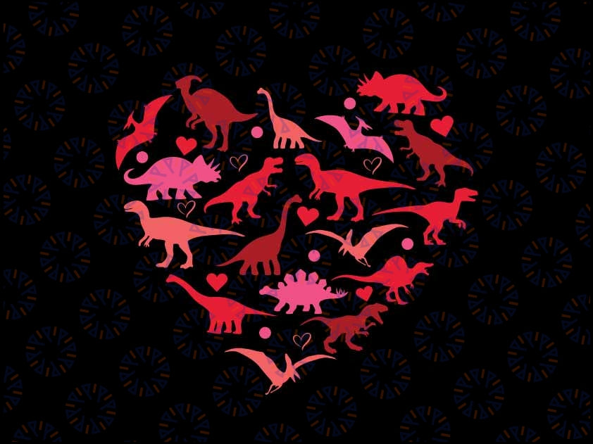 Dinosaur Love Heart T Rex Cute Valentines Day Svg, Dino Love Valentine Day Svg, Valentine's Day Png, Digital Download