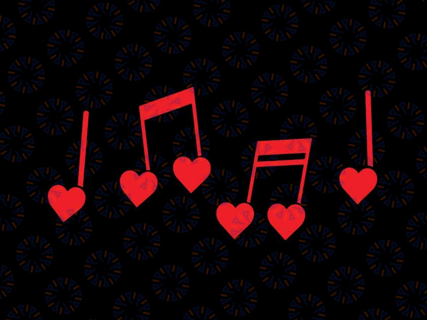 Music Note Valentines Day Hearts Cute Music Teacher Svg, Music Valentines Svg,Valentine Svg Png, Digital Download