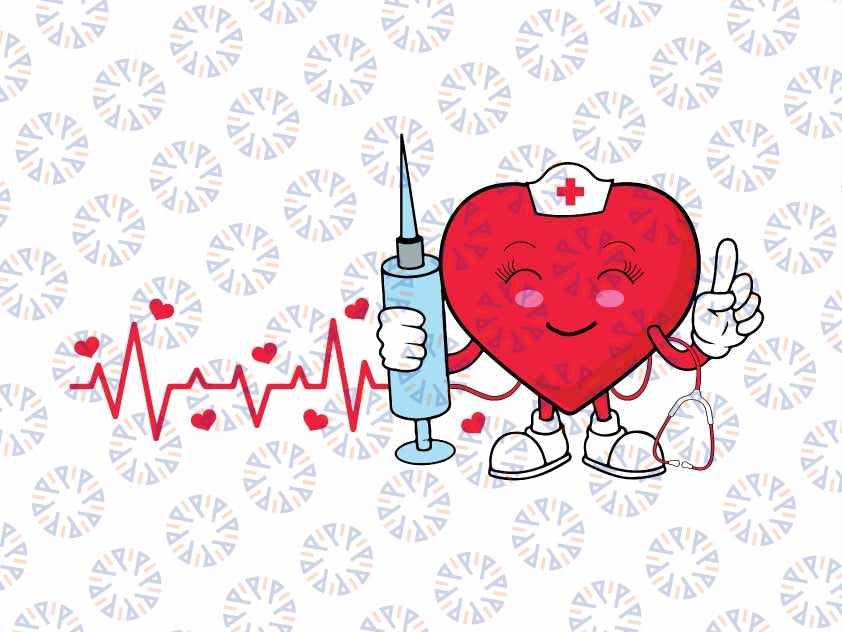 Funny Heart Rn Cna Icu Scurb Nurse Doctor Valentines Day Svg, Love Nurse Svg, Valentine Png, Digital Download