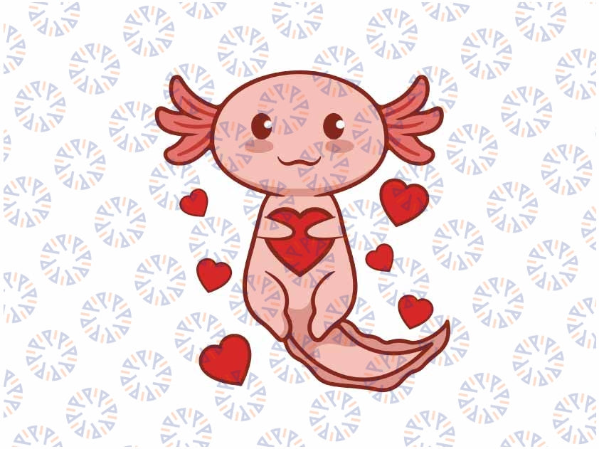 Cute Axolotl Heart Valentines Day Svg, Cupid Axolotl Valentines Svg, Valentine Png, Digital Download