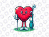 PNG ONLY Valentine's Day Heart Shaped Golf Lovers Player Golfers Png, Golf Sports Heart Lover Png, Valentine's Day Digital Design Download