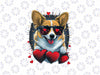 PNG ONLY Valentines Day Corgi Heart Couples Love Corgi Dog Lovers Png, Corgi Dog Lover Png, Valentine's Day Digital Design Download