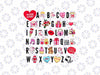 PNG ONLY Funny Valentine Alphabet Pre-K Kindergarten Teacher Student Png, Valentine Alphabet Png, Valentine's Day Digital Design Download