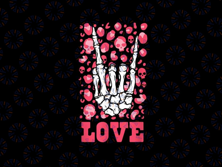 PNG ONLY Skeleton Rock Hand Love Skull Valentines Day Png, Love Rocks Hand Png, Valentine's Day Digital Design Download