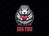 PNG ONLY Prairie Dog Dig You Holding A Heart Cute Valentines Day Png, Valentine Animals Png, Digital Download