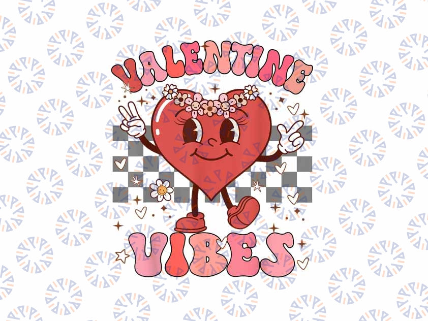 PNG ONLY Groovy Checkered Valentine Vibes Png, Valentines Day Retro Lover Png, Valentines Day Png, Digital Download