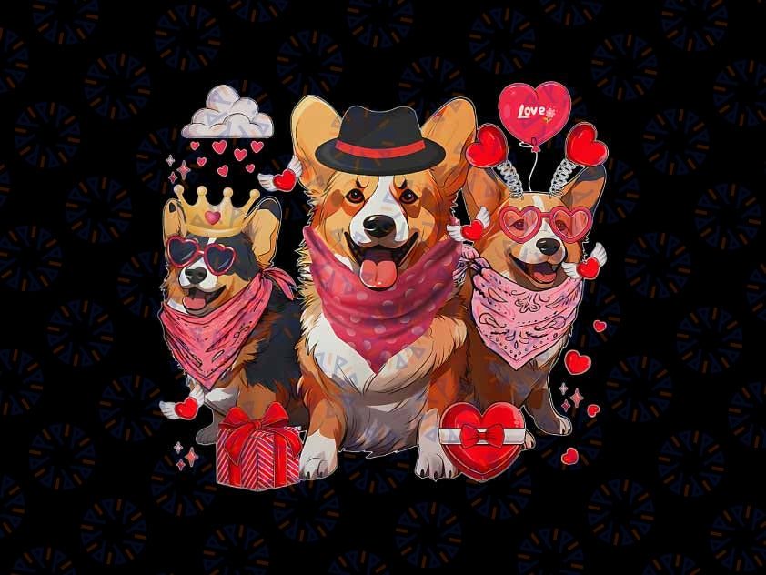 PNG ONLY Cute Corgi Valentine's Day Heart Pet Dog Animal Lover Png, Corgi Dog Owner Png, Valentines Day Png, Digital Download