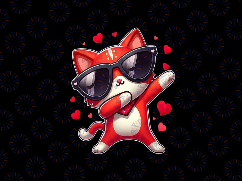 PNG ONLY Cute Cat Heart Funny Valentines Day Teens Png, Cute Cat Love Png, Valentines Day Png, Digital Download