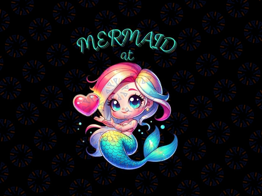 PNG ONLY Mermaid At Heart Valentine's Day Png, Valentine Mermaid Png, Valentines Day Png, Digital Download