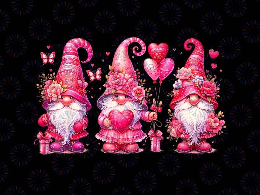 PNG ONLY Pink Valentines Gnomies Png, Heart Gnome Valentines Pink Png, Valentines Day Png, Digital Download