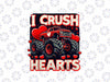 PNG ONLY Valentines Day I Crush Hearts Png, Monster Truck Valentines Png, Valentines Day Png, Digital Download