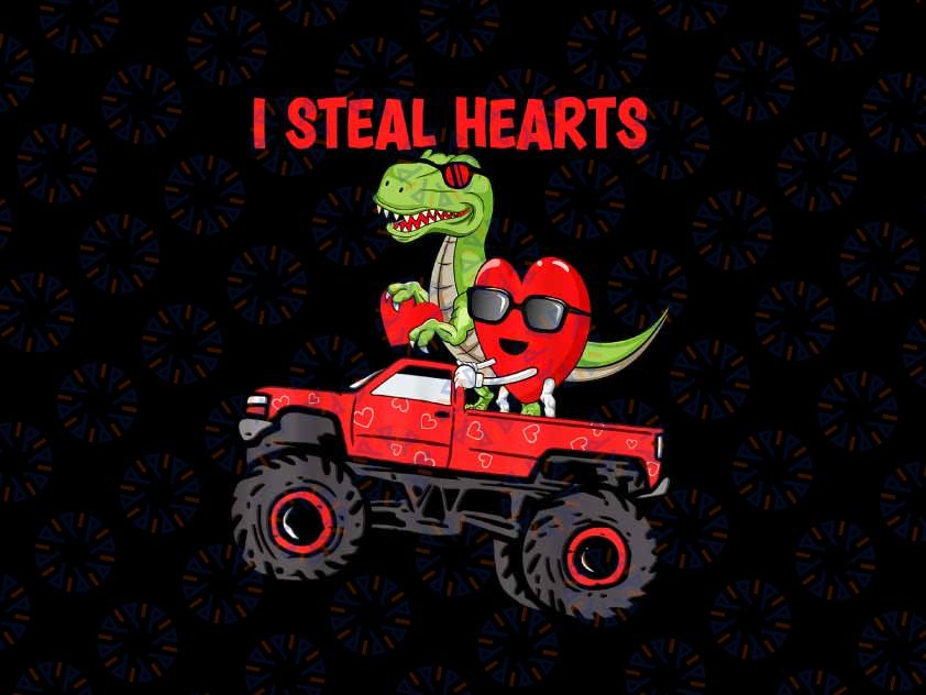 PNG ONLY Valentines Day Funny Dinosaur Heart Truck Png, Monster Truck lover Png, Valentines Day Png, Digital Download