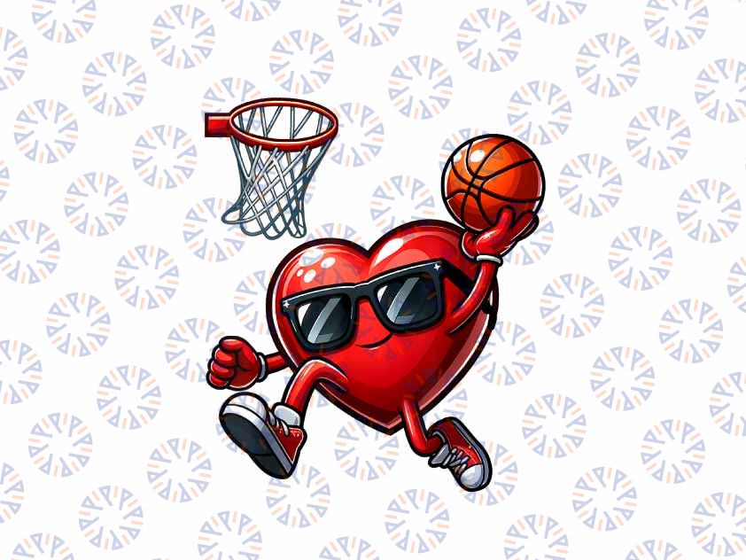 PNG ONLY Funny Heart Dunking Basketball Valentines Day Png, Basketball Player Heart Png,Valentines Day Png, Digital Download