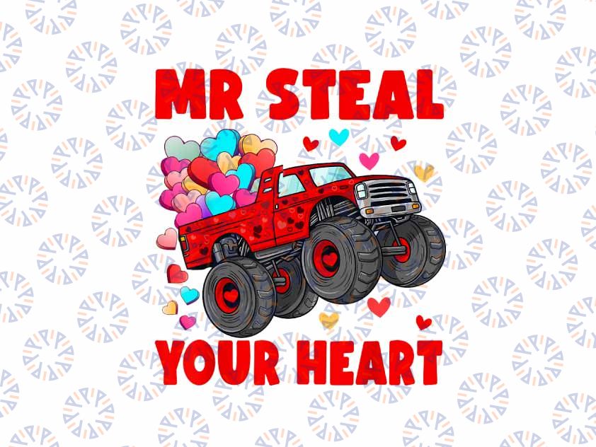 PNG ONLY Monster Truck Mr Steal Your Heart Valentines Day Png, Heart Crusher Valentines Png,Valentines Day Png, Digital Download