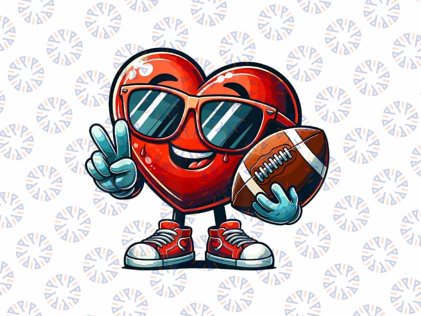 PNG ONLY Heart American Football Valentines Day Png, Sports Lover Boys Heart Png,Valentines Day Png, Digital Download