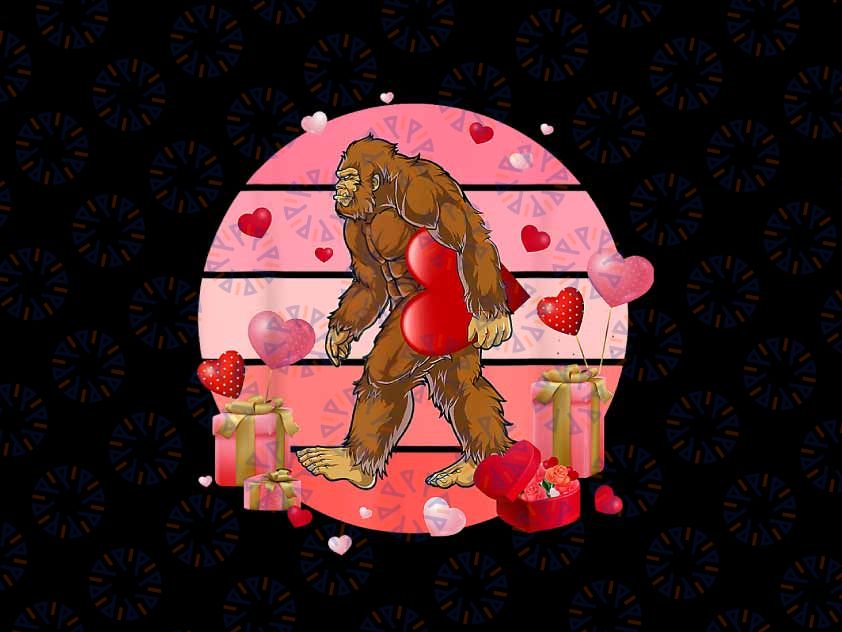 PNG ONLY Big-foot Sasquatch Heart Valentines Day Png, Bigfoot Heart Valentines Png, Valentines Day Png, Digital Download