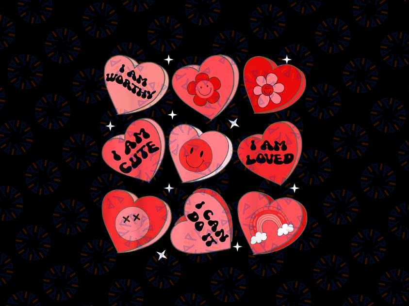 PNG ONLY Groovy Candy Heart I am Valentines Day Png, Smiley Candy Heart Png, Valentines Day Png, Digital Download
