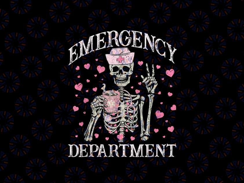 PNG ONLY Valentine Er Nurse Emergency Department Png, Room Skeleton Nurse Png, Valentines Day Png, Digital Download