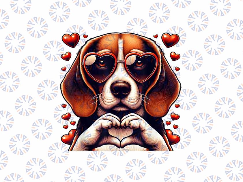 PNG ONLY Heart Sign Hand Beagle Png, Beagle Valentine Love Png, Valentines Day Png, Digital Download