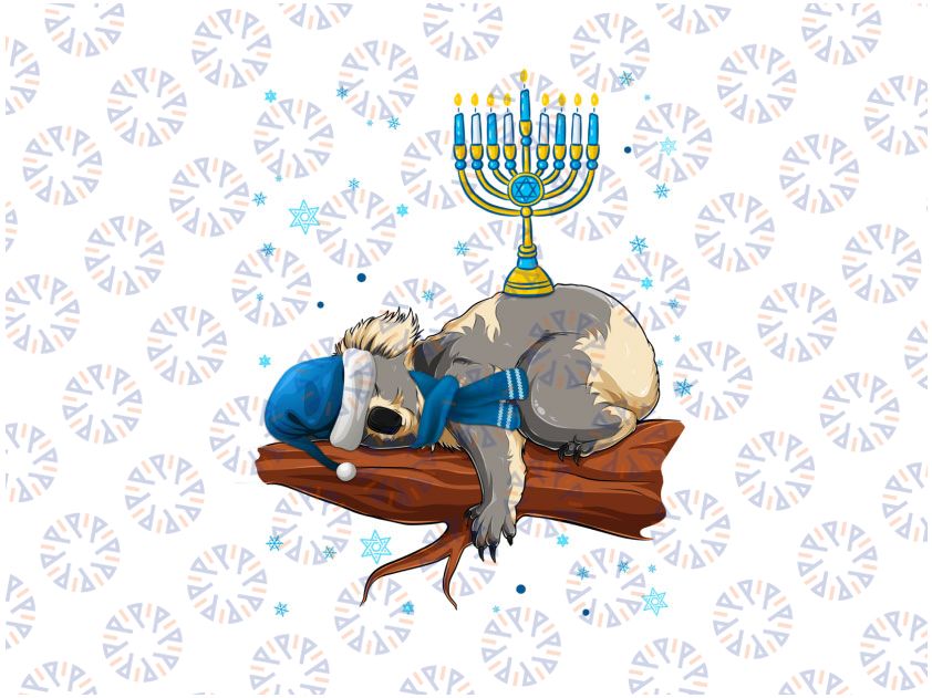 Sleeping Sloth Menorah Hanukkah Chanukah PNG, Animal Jewish Png, Funny Sloth Hanukkah Png, Sloth Holiday Png, Hanukkah Menorah