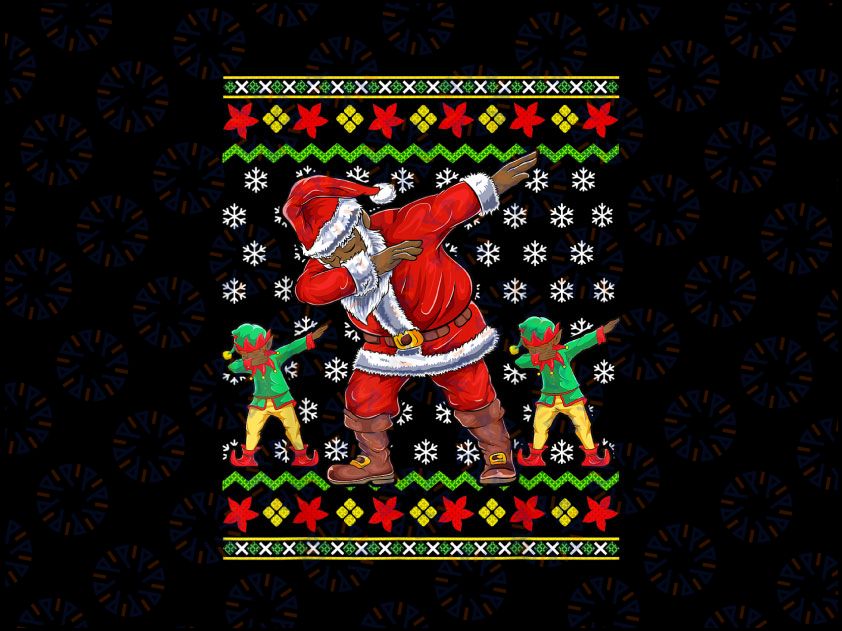 Christmas African American Dabbing Santa E-lf PNG, Christmas Png, Holiday Png, Merry Christmas Png, African American Santa PNG