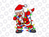 Dabbing Sant-a Cla-us Christmas Tree Lights PNG, Christmas Party Png, Christmas png, Dabbing Santa Png Christmas Tree Lights Png Sublimation