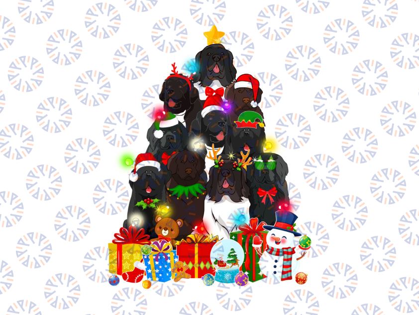 Funny Newfoundland Christmas Tree Lights PNG, Dog Lover PNG, Xmas Pet Animal Dog, Merry Christmas Newfoundland PNG, Merry Christmas png