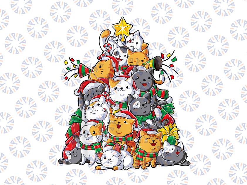 Cat Christmas Tree Meowy Catmas Xmas PNG, Cat Lover Christmas Gift, Funny Christmas png,Christmas Cat png,Cat Christmas png,Cat png