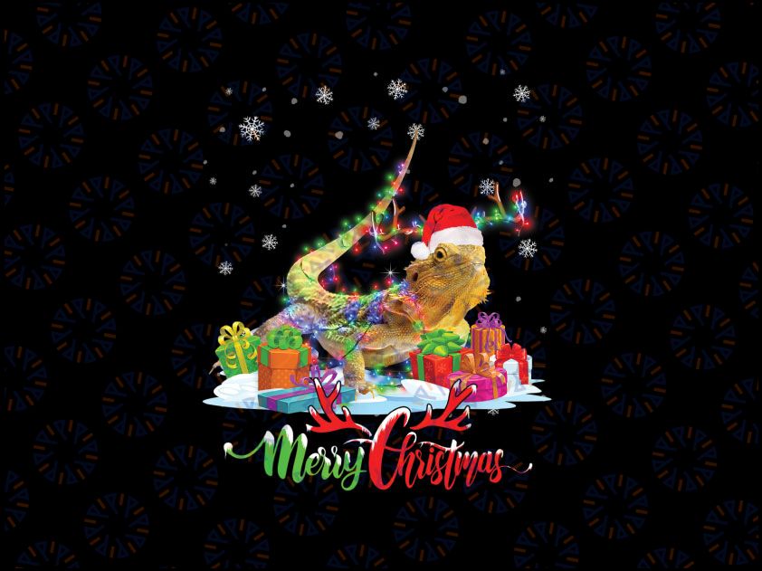 Funny Bearded Dragon Animal PNG, Merry Christmas Party Family Png, Xmas Gift, Bearded Dragon Christmas Sublimation