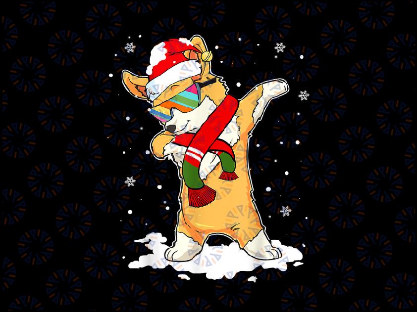 Christmas Dabbing Corgi Santa Hat Png, Funny Christmas Dog Png, Christmas Puppy Png, Santa Gift, Corgi Mom Png, Christmas Pullover Png