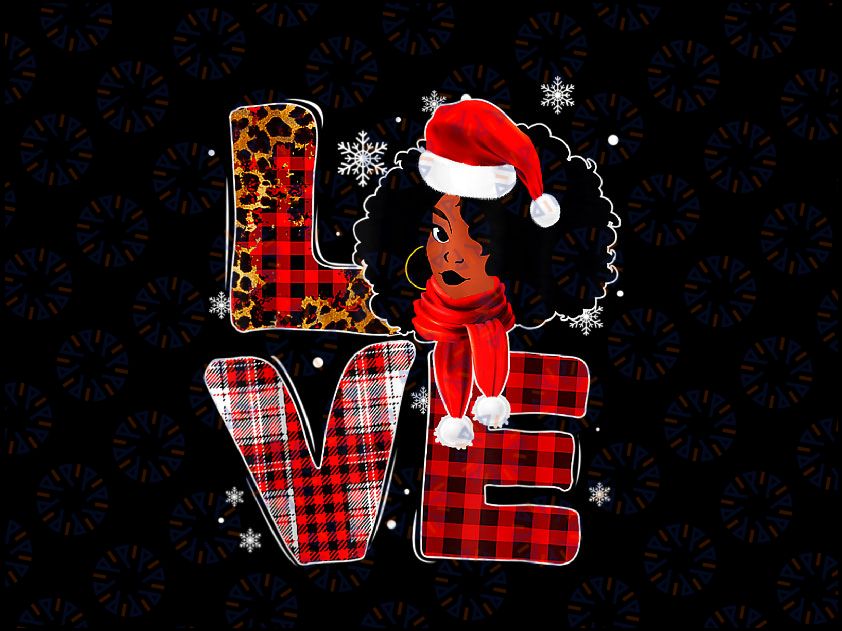 Christmas Black African American Png, Santa Melanin Women Png, Black Woman Png, African American Png, Afro Woman Sublimation