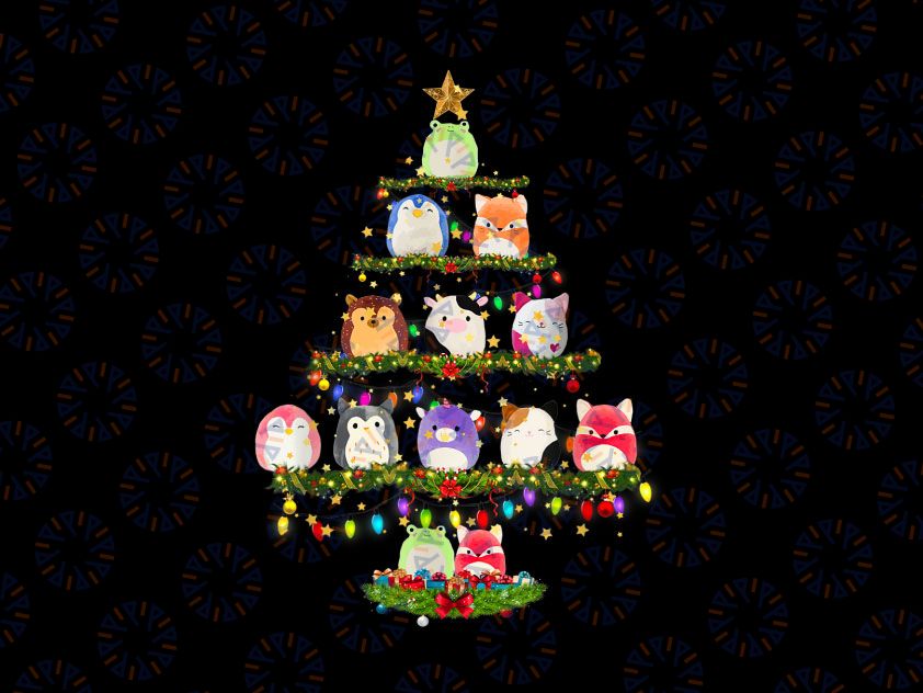 Cute Unicorn Squishmallow Tree Merry Christmas PNG, Squishmallow Christmas Tree, Merry Squishmas, Unicorn Squishmallow Christmas PNG SUBLIMATION