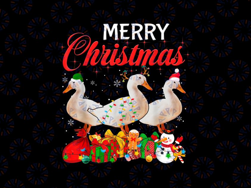 Christmas Pajama Duck Lover PNG, Xmas Tree Lights Animals Png, Merry Duck Santa Holiday Png, Duck Lover Png Santa Christmas Gift