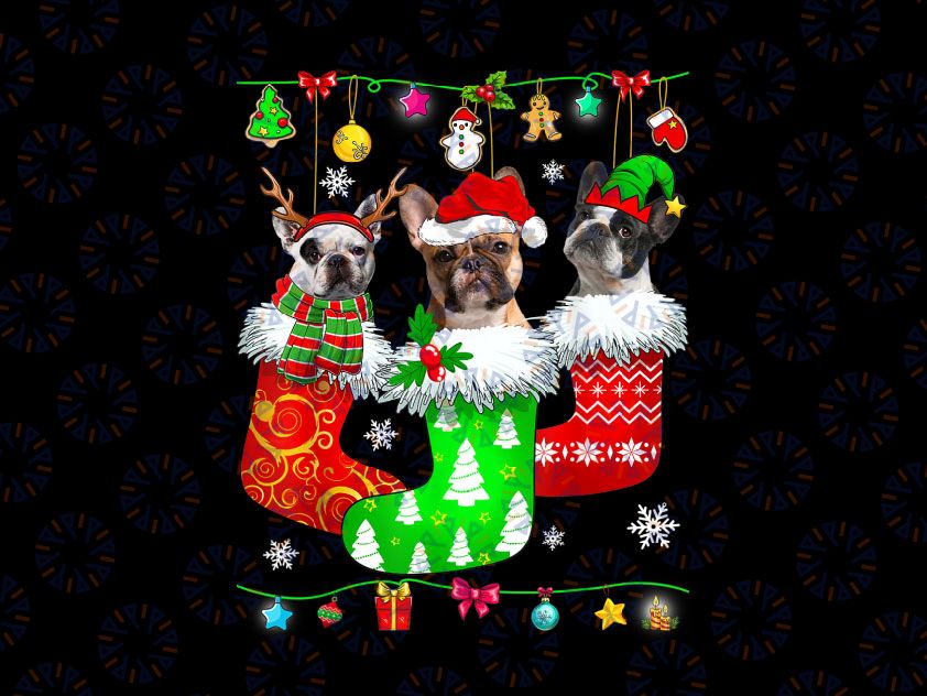 Christmas Socks Pajama French Bulldog Dog Puppy Lover PNG, Christmas French Bulldog Png, Christmas Dog Png, Christmas Animal Png