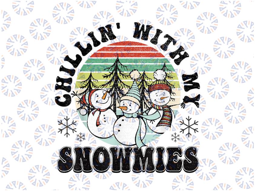 Snowman PNG, Chillin' With My Snowmies, Snowman Clip Art, Snowmen For Transfers, Christmas Sublimation Digital Download