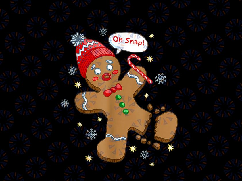 Oh Snap Christmas PNG, Gingerbread, Broken Gingerbread Man PNG, Baker Christmas Gift, Funny Christmas sublimation Digital Download