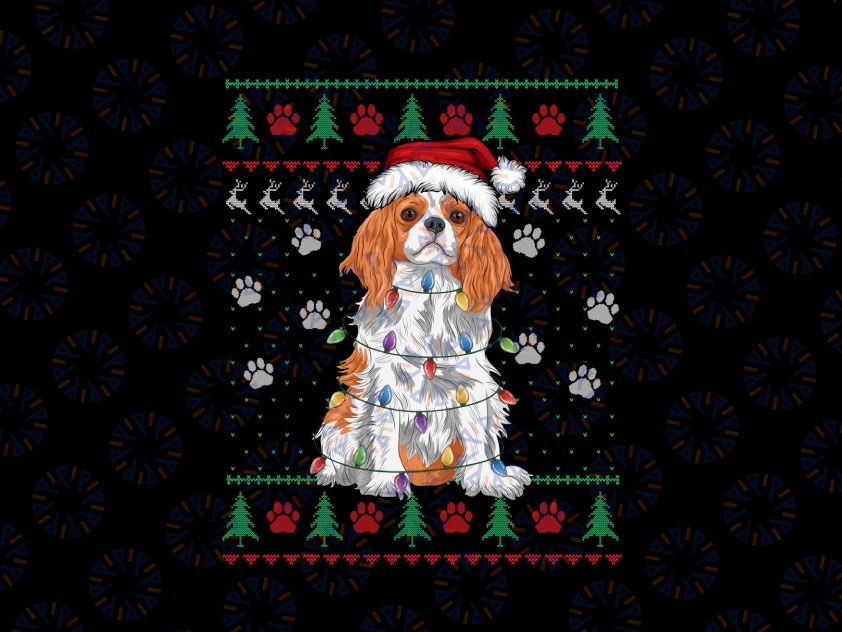 Cavalier King Charles Spaniel Christmas PNG, Xmas PNG, Santa Dog Png, Funny Holiday Merry Christmas Png Dog Mom Christmas Gifts