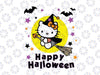 Halloween cat svg, Witch cat on broom Cute cat with witch hat, Fall Kids Halloween shirt, Silhouette