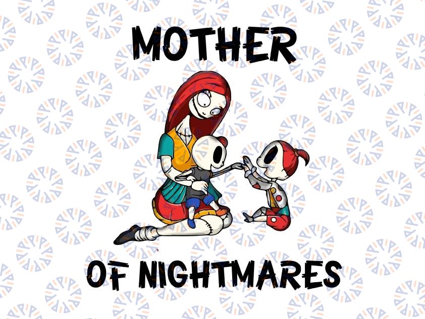 Mother Of Nightmare Svg Png Eps, svg files for cricut, the nightmare, nightmare before, mother of, Halloween Mother And Girls Png