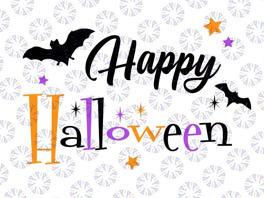 Happy Halloween SVG, Halloween Clipart Svg, Halloween Svg, Halloween Bat SVG, Digital Download, Cut File, Sublimation, Clip Art