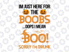 Halloween I'm just here for the boobs... Sorry I'm drunk svg, Boo Svg, Halloween Funny Svg