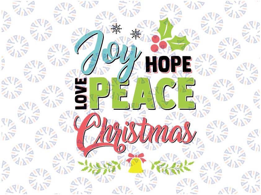 Joy Love Hope - digital Christmas Tree word art for Winter T-svg  and home decor, card making, scrapbooking | SVG, EPS, DXF, png, jpg