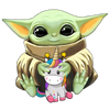 Baby Yoda holding Unicorn PNG,  Baby Yoda png, Sublimation ready, png files for sublimation,printing DTG printing - Sublimation design download - T-shirt design sublimation design