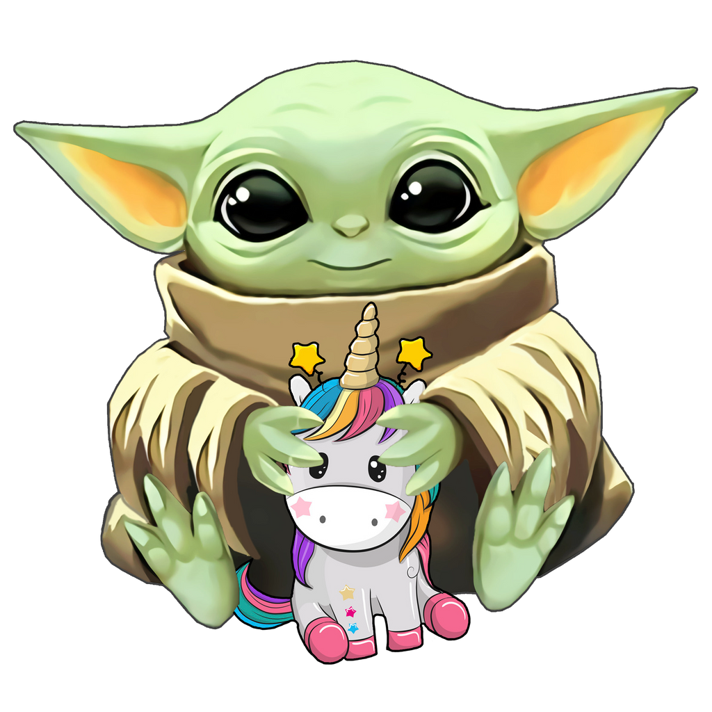 Baby Yoda holding Unicorn PNG,  Baby Yoda png, Sublimation ready, png files for sublimation,printing DTG printing - Sublimation design download - T-shirt design sublimation design