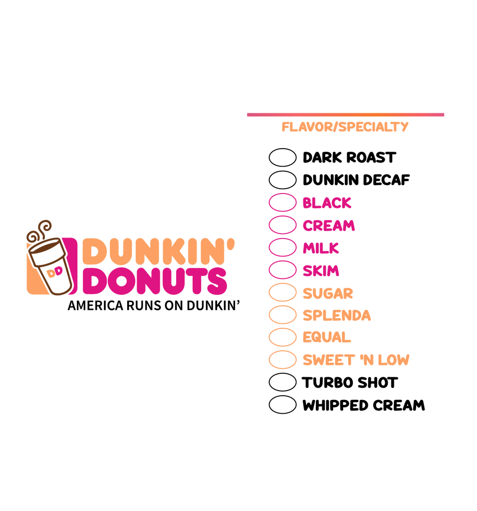 Dunkin' Donuts Coffee Cup Inspired - SVG, PNG, JPG - Ready To Use, Instant Download, Silhouette Cutting Files