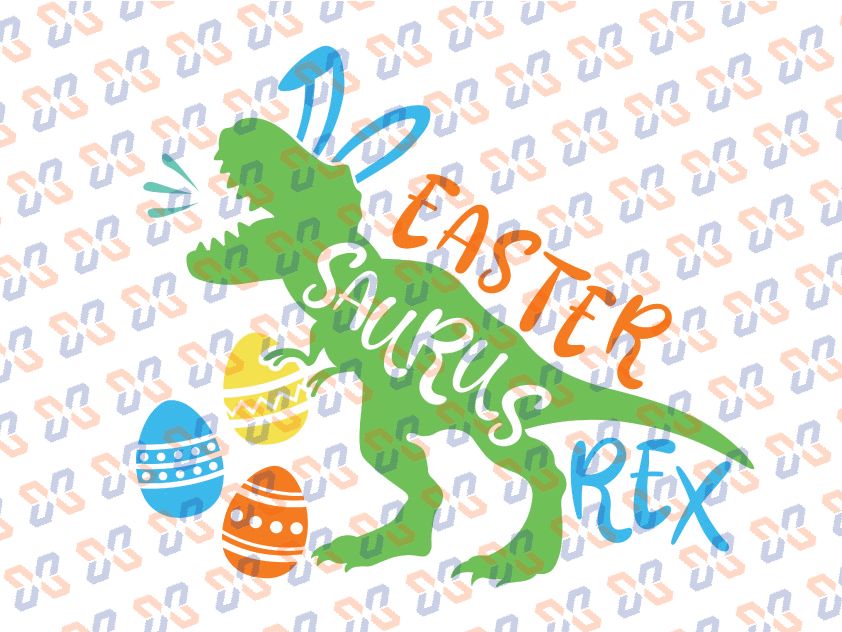 Happy Easter Bunny Saurus Rex, Easter Dinosaur Svg, Egg Hunt Funny Bunny Ears Png, Pdf, Eps, Easter svg  Design Files for Cricut Silhouette