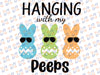 Easter SVG, Peep SVG, Hanging with my peeps Svg, Cute Peeps svg, Bunny Clip Art, Bunny face svg, Cricut, Silhouette Cut File Chevrons