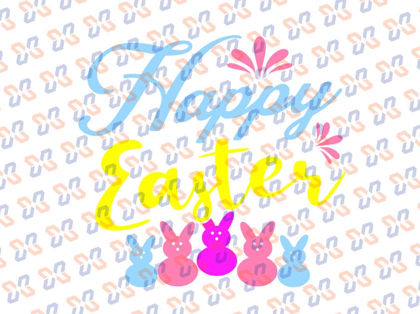Easter svg, Happy Easter svg, bunny png, dxf, cut file cricut silhouette
