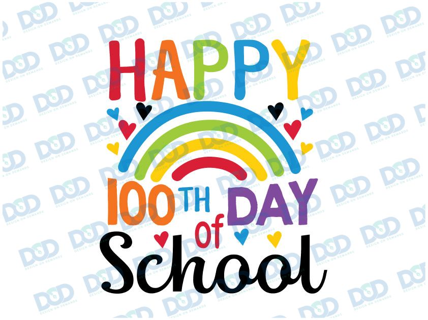 Happy 100th Day of School Rainbow Teacher Svg Png, 100 Day of School Svg, Teacher svg, School svg, Teacher, Gift Students Teachers Svg Png