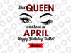 This Queen April girl Png, April birthday Png, Lips Png, Women born in April, Leopard Png